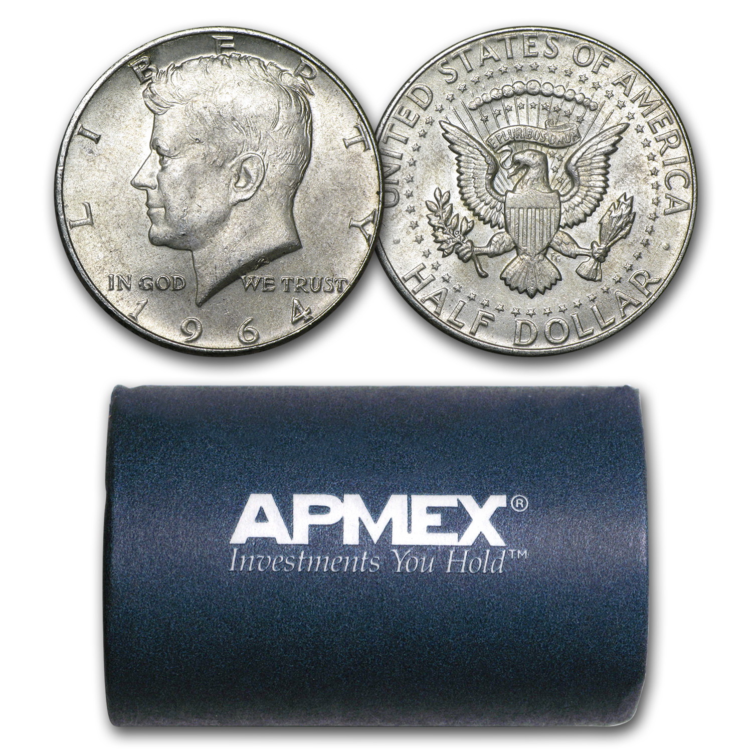 90% Silver 1964-P/D Kennedy Half Dollar 20-Coin Roll Avg Circ | eBay